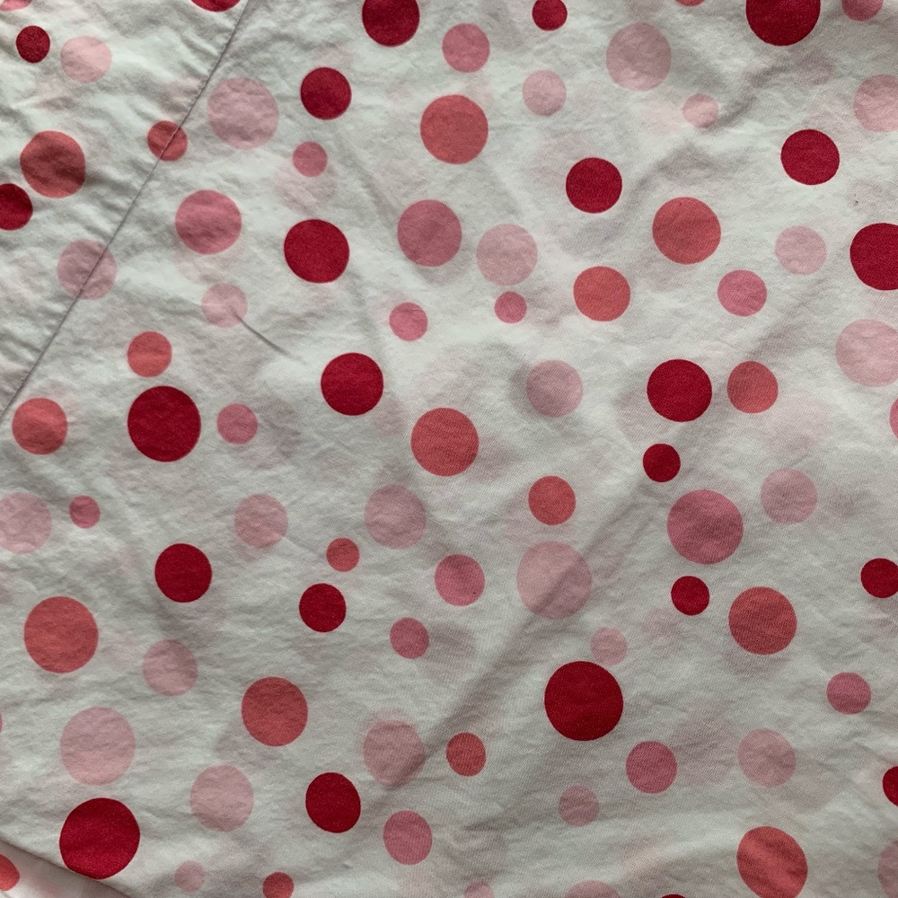 {Set of two} Pine Cone Hill red and pink dot EURO shams with ties